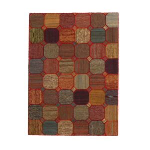 Vintage Perzisch Handgeknoopt Patchwork Tapijt Samin Bruin