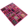Vintage Perzisch Handgeknoopt Patchwork Tapijt Zinat Roze