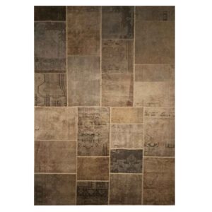 Hedendaags Patchwork Tapijt Cozy – Bruin Wol
