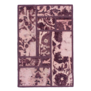 Vintage Perzisch Handgeknoopt Patchwork Tapijt Violet