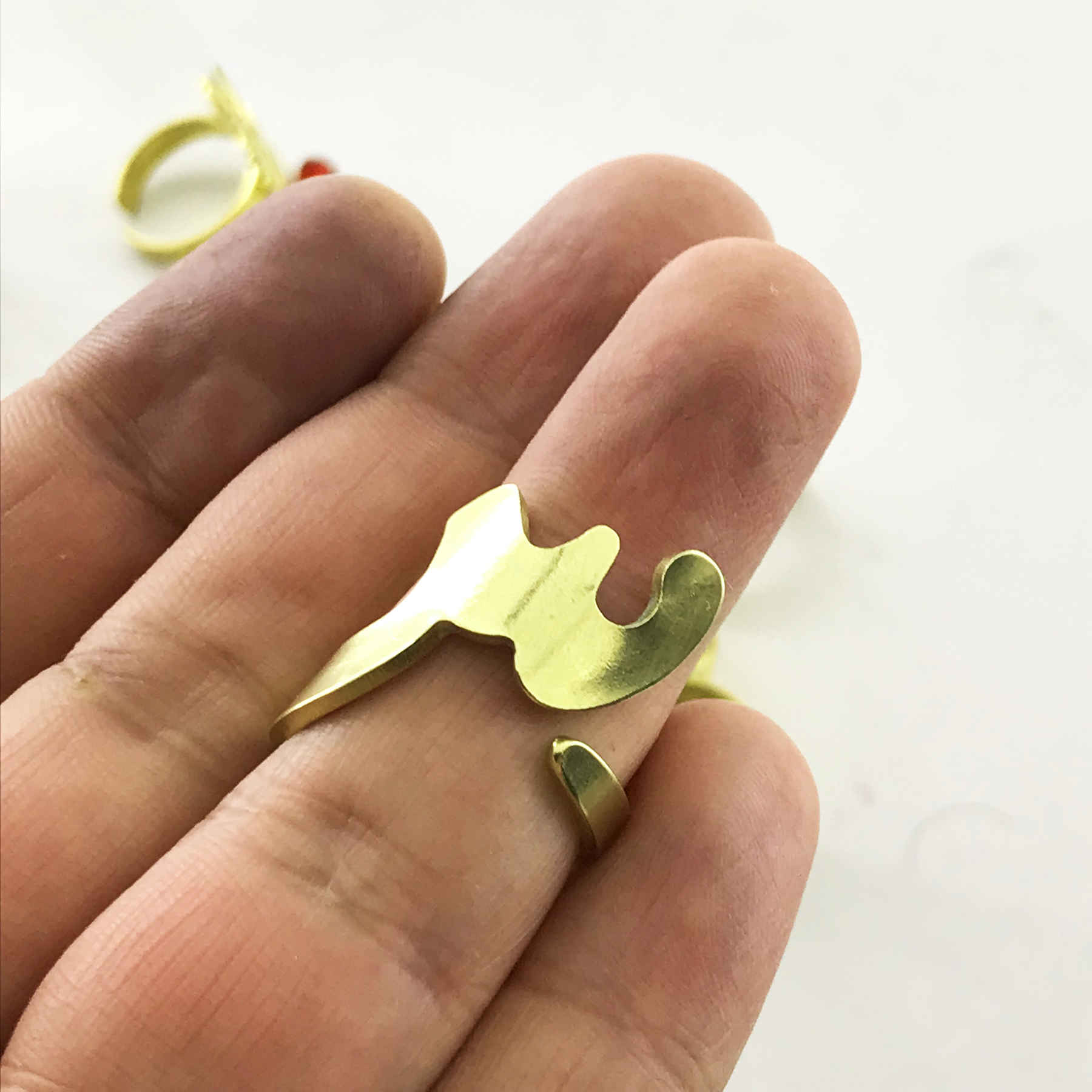 Perzische Messing Zegelring voor Dames met Letterontwerp