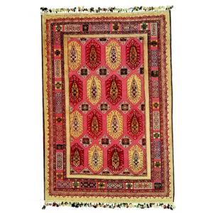 Authentiek Perzisch Wol Kilim Tapijt Handgeweven in Sirjan Bordered