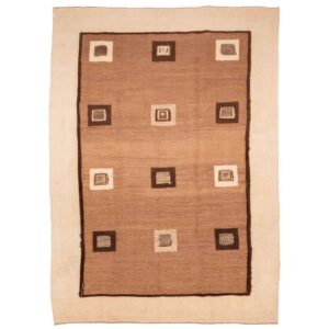 Authentiek Perzisch Wol Kilim Tapijt Handgeweven in Fars Bruin