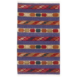 Authentiek Perzisch Wol Kilim Tapijt in Golestan Blauw