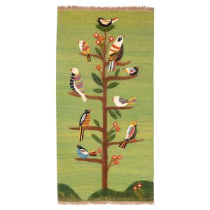 Authentiek Perzisch Wol Kilim Tapijt Handgeweven in Kerman Vogel