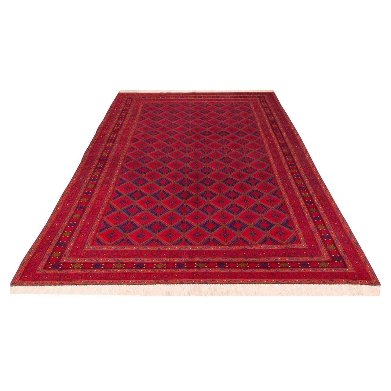 Rode geometrische Perzische Khorasan Kelim, handgemaakt