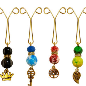 Hijab U-Clips Set met Kleurrijk Kralenontwerp (4 stuks)