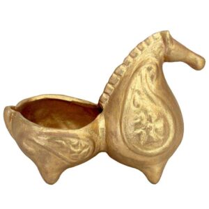 Handgemaakt Gouden Aardewerk Wierooksculptuur – Paard-ontwerp