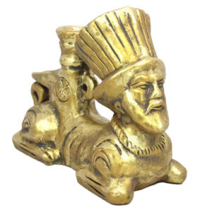 Handgemaakt Gouden Aardewerk Wierooksculptuur – Sfinx-ontwerp