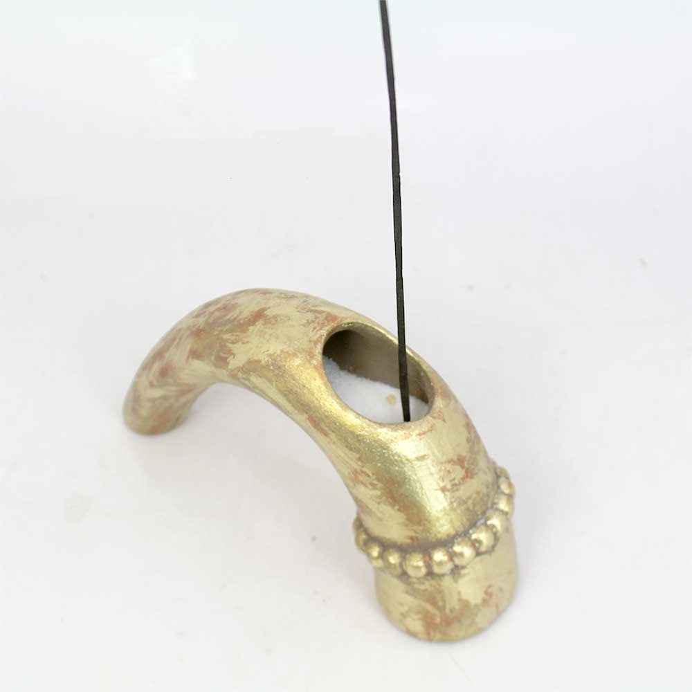 Handgemaakt Aardewerk Wierook Sculptuur – Hoorns Design