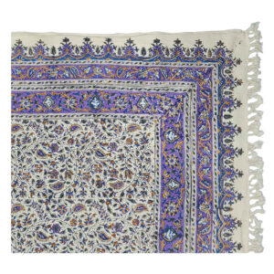 Perzisch Tafelkleed Isfahan Kalamkari — Model Artemis — Handgemaakte Blokdruk Purper