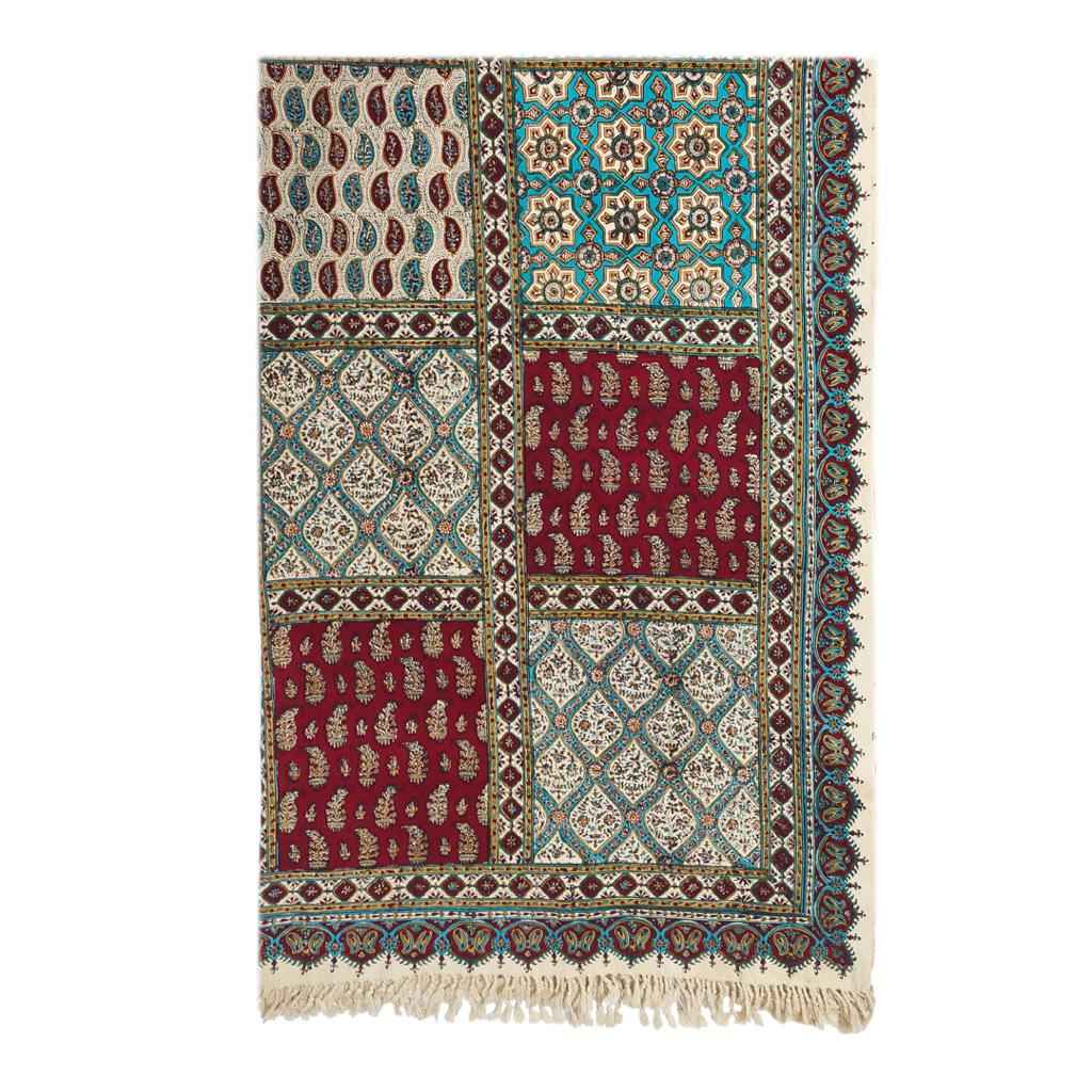 Iraans Tafelkleed: Traditionele Kalamkari Blokdruk van Isfahan Haghani