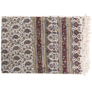 Iraans Tafelkleed: Traditionele Kalamkari Blokdruk van Isfahan Iblue