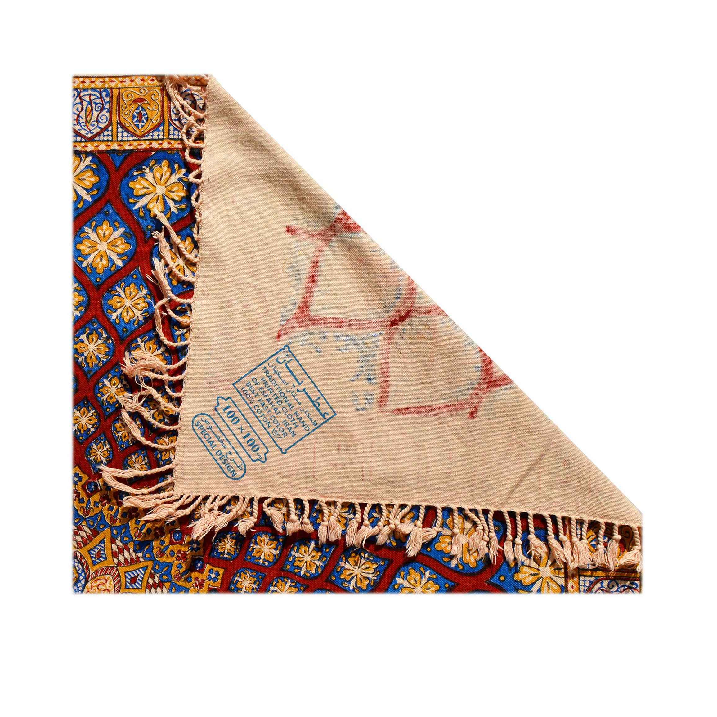 Iranian Tafelkleed: Isfahans Traditionele Kalamkari Blockprint Khorshid III