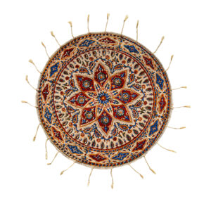 Perzisch Tafelkleed Kalamkari – Handgemaakte Blokdruk Isfahan – Paisley Geel
