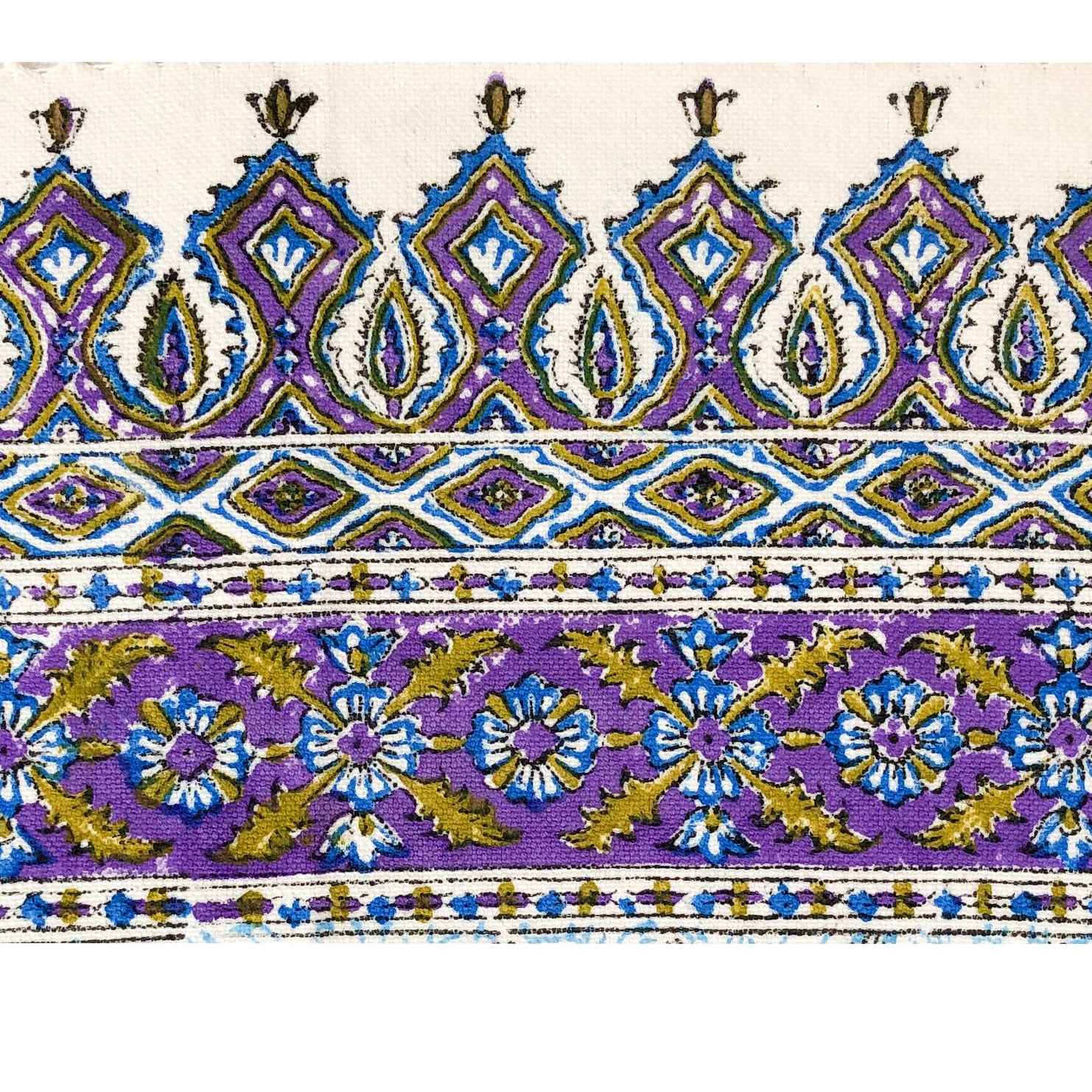 Iraanse Tafelkleed: Isfahan Traditionele Kalamkari Blokdruk Paars