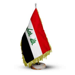 Irak Bureau & Tafel Vlag met Steenbasis