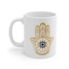 Islamitische Keramische Koffiemok – Gouden Hamsa Hand Patroon