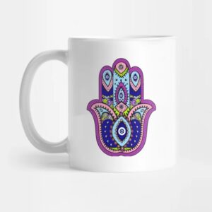 Islamitische Keramische Koffiemok – Hamsa Hand Patroon
