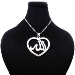 Islamitische Stalen Ketting met Allah Hart Design Medaillon