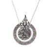 Islamitische Stalen Ketting met Ayat al-Kursi Kalligrafie Medaillon