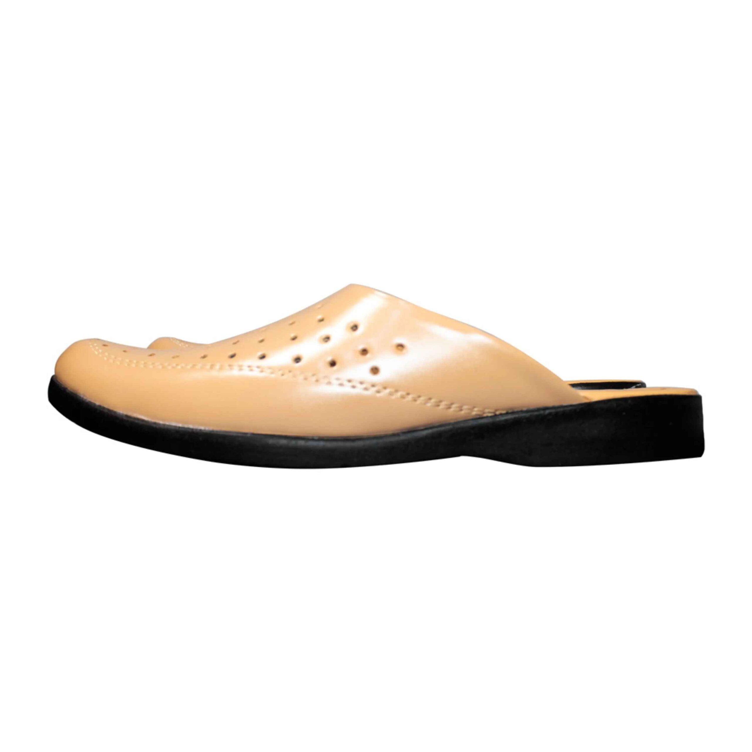 Islamitische Stijl Nalain Slippers met Kunstmatig Crème Leer