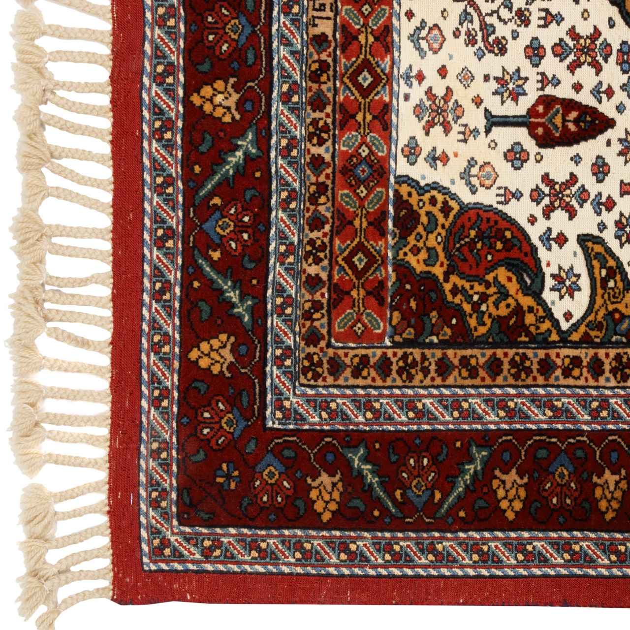 Rode Perzische Khorasan medaillon Kelim, authentiek