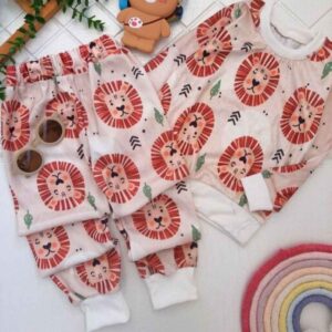 Kinder sweatshirt en broek set met leeuwenontwerp