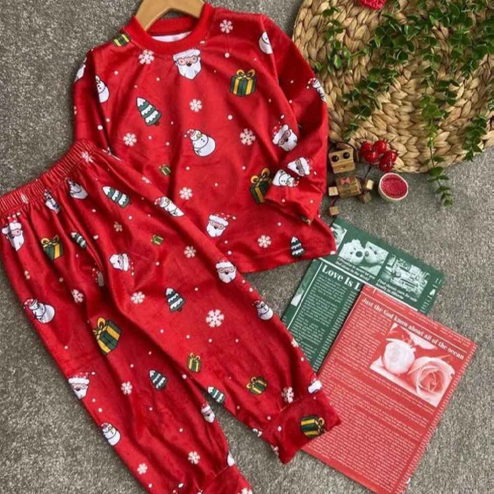 Kinder sweater en broek set met Kerstman ontwerp
