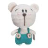 Handgemaakte Amigurumi Teddybeer – Wit & Turkoois