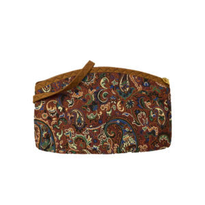 Perzische Make-up Tas in Paisley Bruine Termeh Stof voor Dames