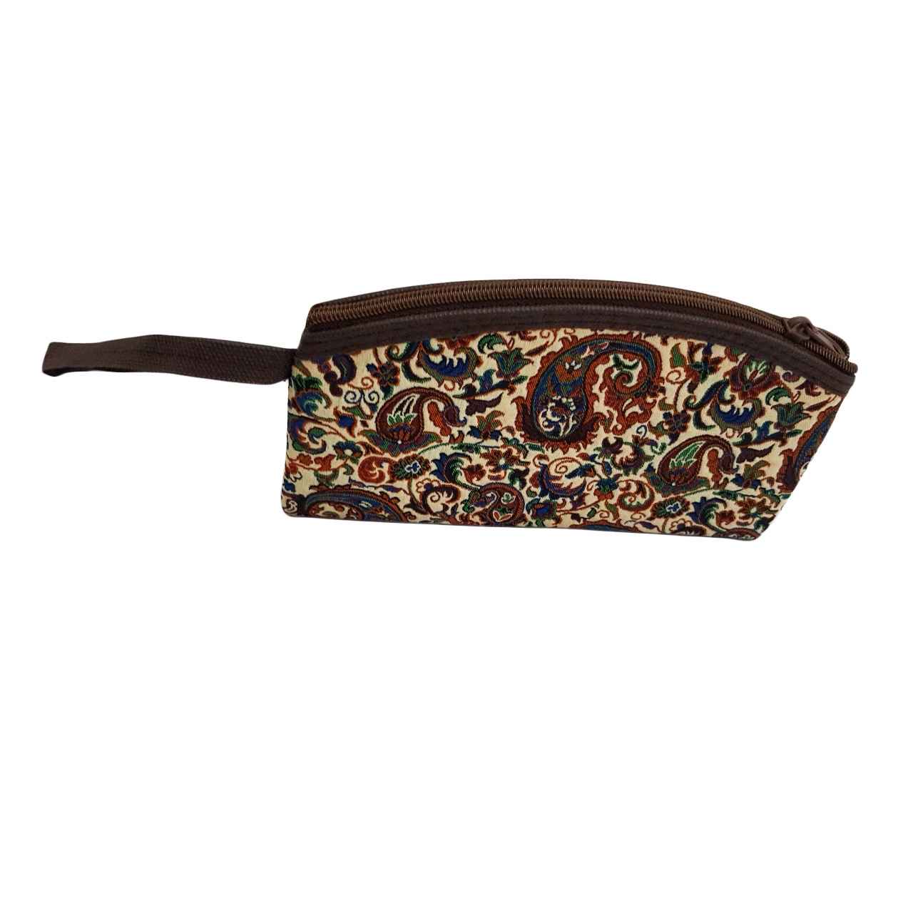 Perzische Make-up Tas in Paisley Termeh Stof met Handvat voor Cosmetica