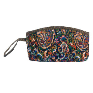 Perzische Make-up Tas in Termeh Stof Lichtgewicht met Paisley Patroon