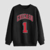 Heren Sweater met Ronde Hals Katoen Zwart Chicago