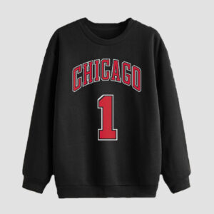 Heren Sweater met Ronde Hals Katoen Zwart Chicago