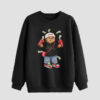 Heren Sweater met Ronde Hals Katoen Zwart Teddybeer