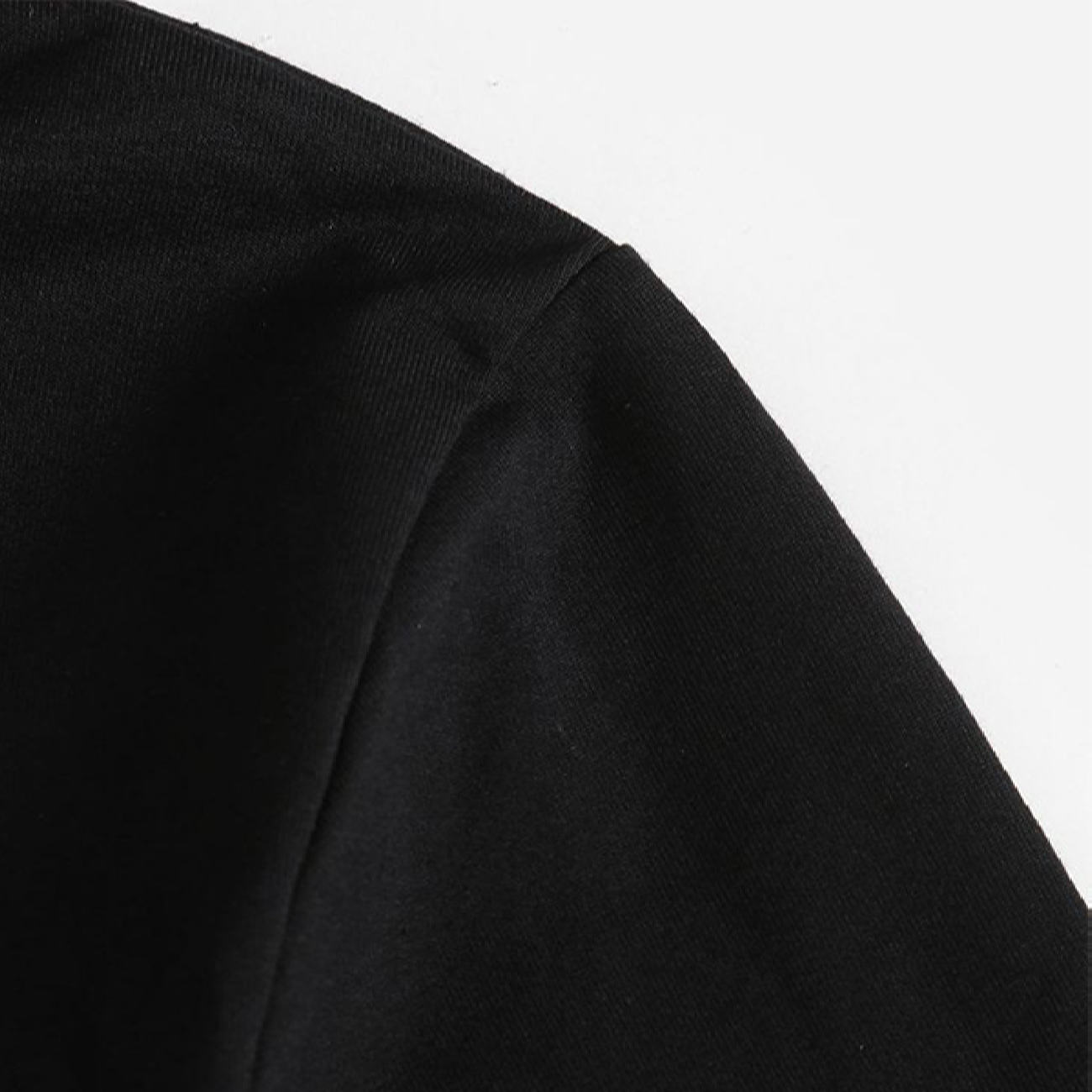 Heren Sweater met Ronde Hals Katoen Zwart voor Koude Seizoenen