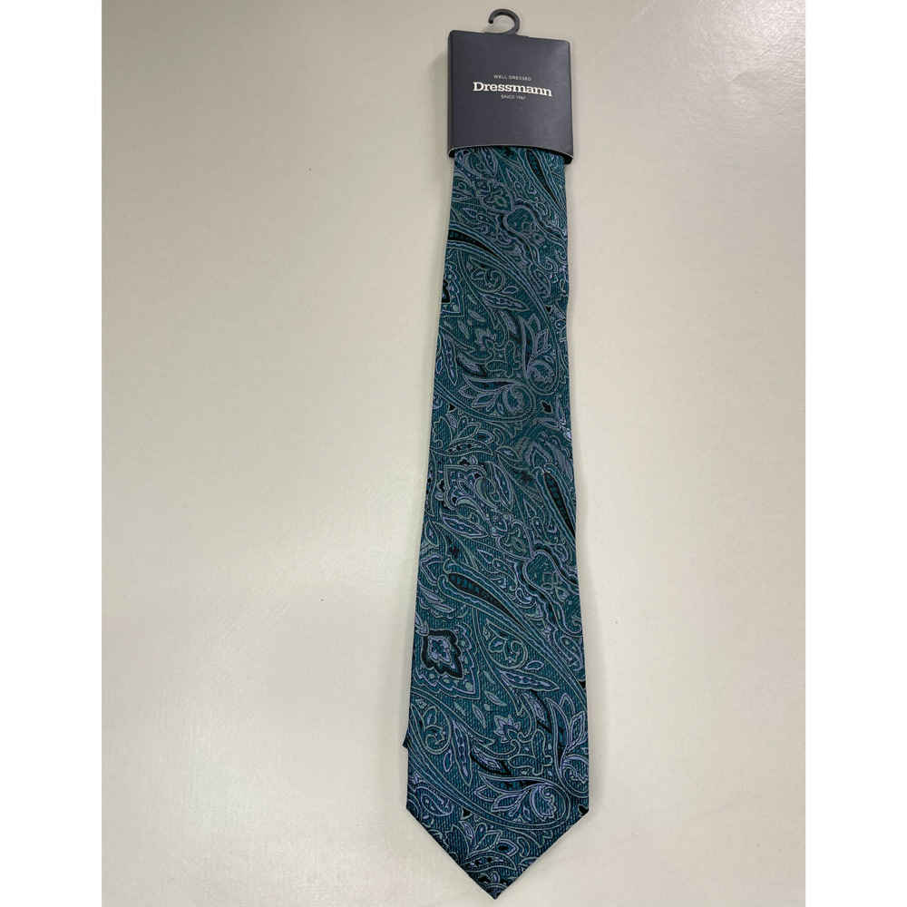 Heren Stropdas – Elegante Stijl Zijden Paisley in Blauw