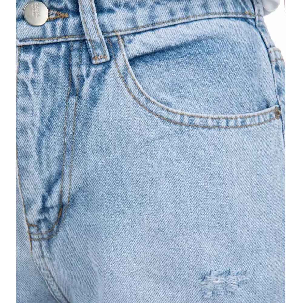 Mom Jeans met Elastische Taille & Scheuren