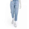 Mom Jeans met Elastische Taille & Scheuren