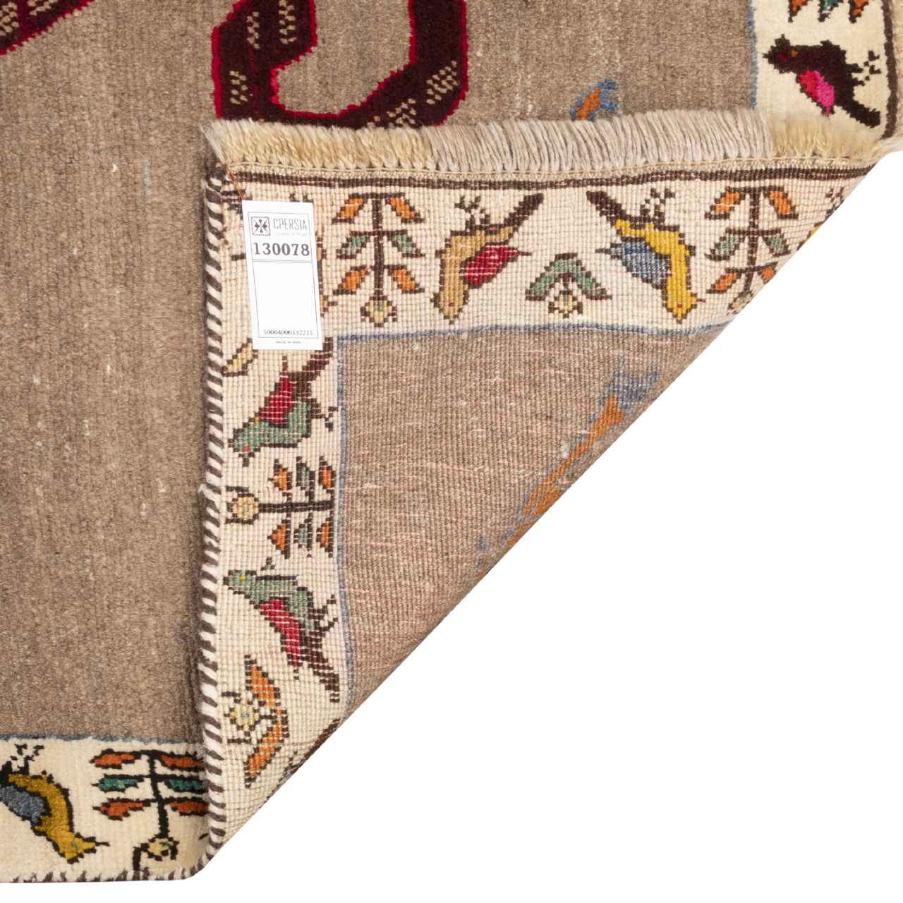 Origineel handgeknoopt Perzisch Gabbeh tapijt – Luipaard dierenmotief, Bruin, Wol