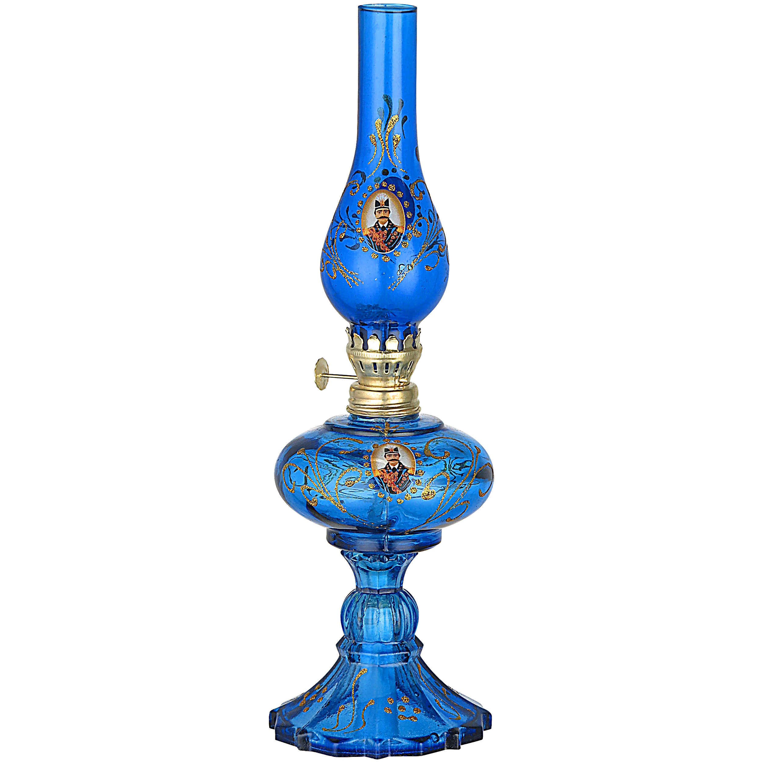 Perzische glazen kerosinelamp, Shah Abbasi design