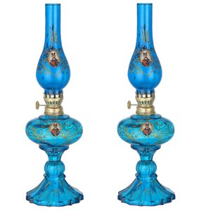 Glazen Kerosinelamp met Perzisch Shah Abbasi Design