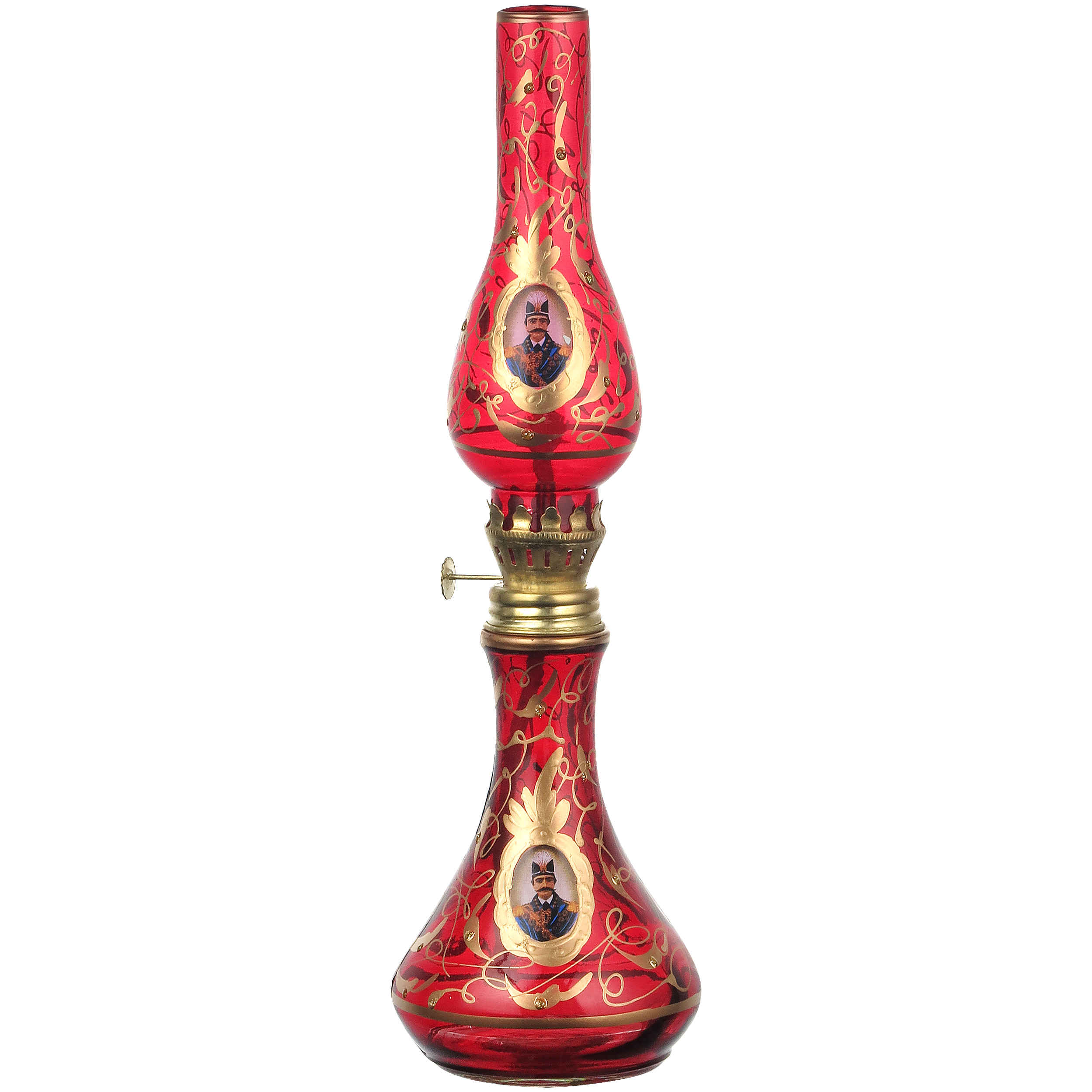 Perzische Kerosinelamp Set met Kandelaar Shah Abbasi Design