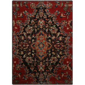 Vintage Patchwork Tapijt Heriz – Rood Katoen