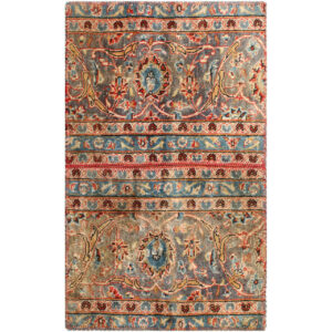 Vintage Patchwork Tapijt Kashan Groen – Katoen