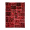 Hedendaags Patchwork Tapijt Abstract Rood – Wol