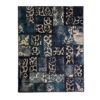 Vintage Perzisch Handgeknoopt Patchwork Tapijt Marineblauw