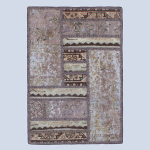 Vintage Patchwork Tapijt Geometrisch – Bruin Mix