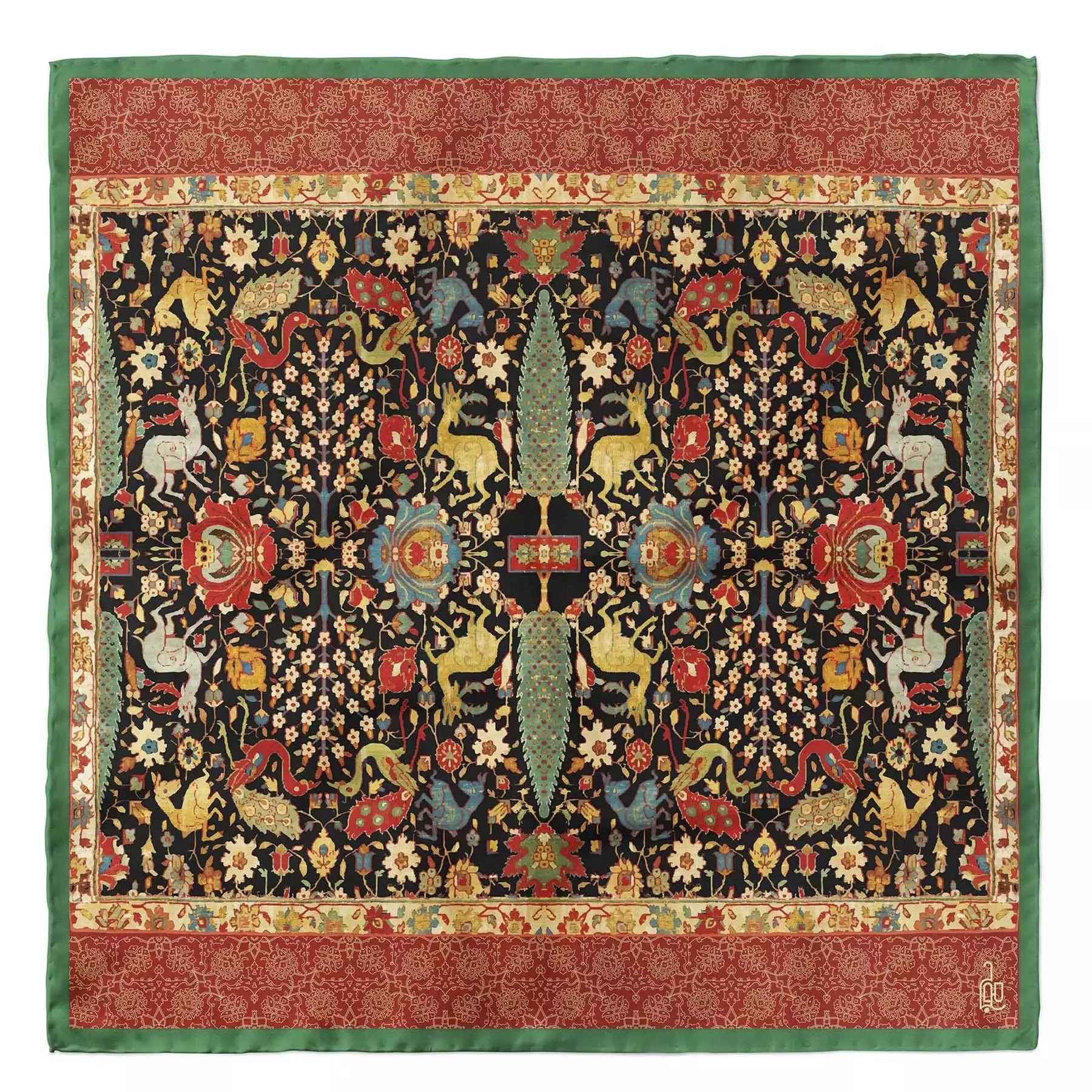 Perzische Mini Sjaal voor Dames – Luxe & Levendige Traditionele Print Motief